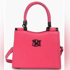 Badgley Mischka Hot Pink Top Handle Crossbody Satchel Bag